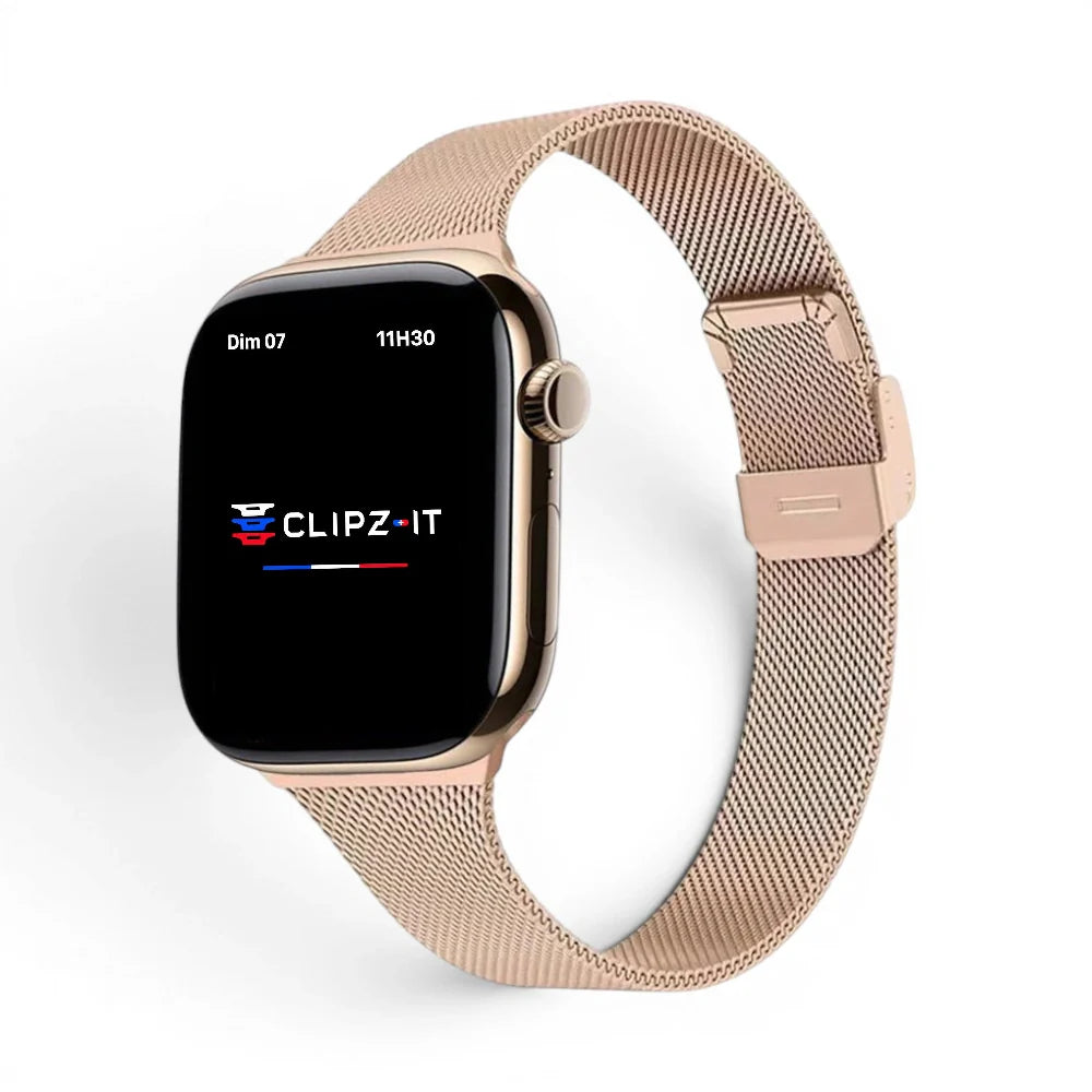 Bracelet Stella milanais couleur Or rose pour Apple Watch - Clipz-it