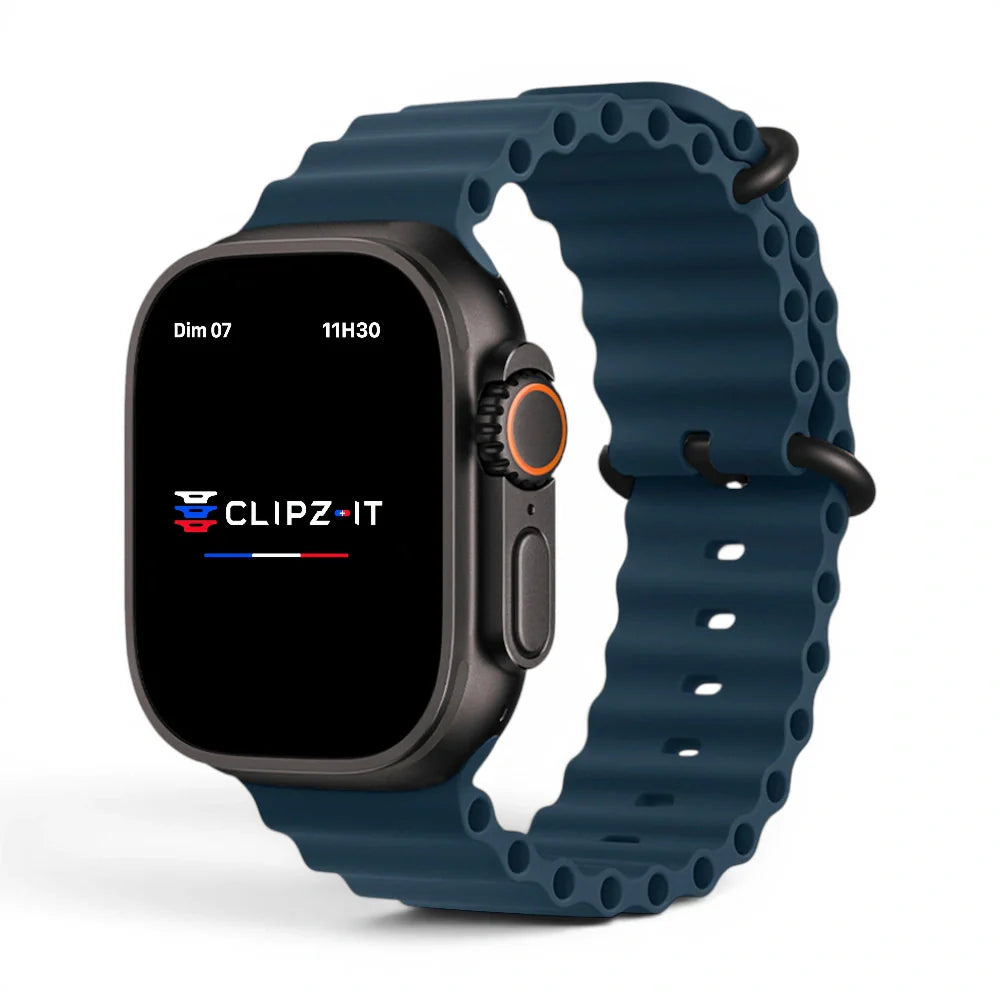 Bracelet Swim silicone couleur Bleu cobalt pour Apple Watch - Clipz-it