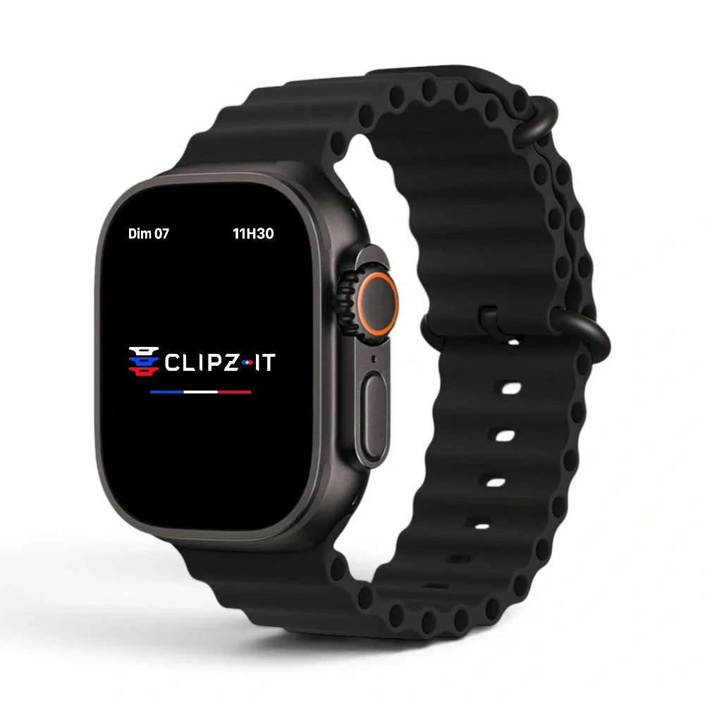 Bracelet Swim silicone couleur Noir pour Apple Watch - Clipz-it