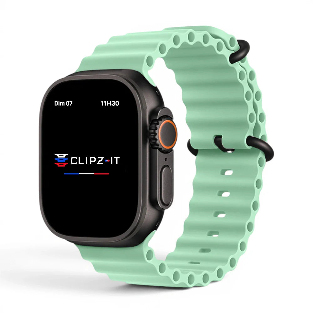 Bracelet Swim silicone couleur Pistache pour Apple Watch - Clipz-it