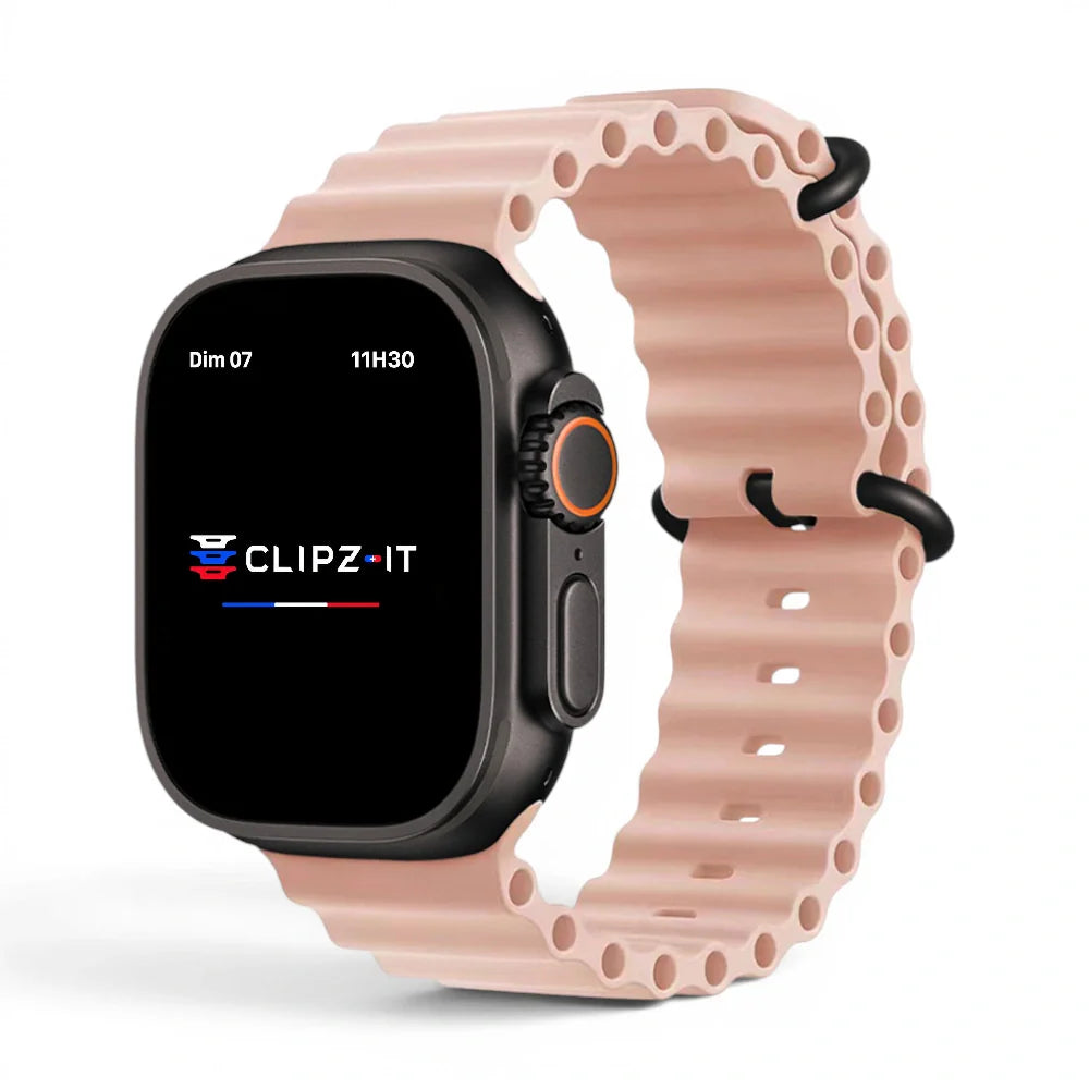 Bracelet Swim silicone couleur Rose pour Apple Watch - Clipz-it