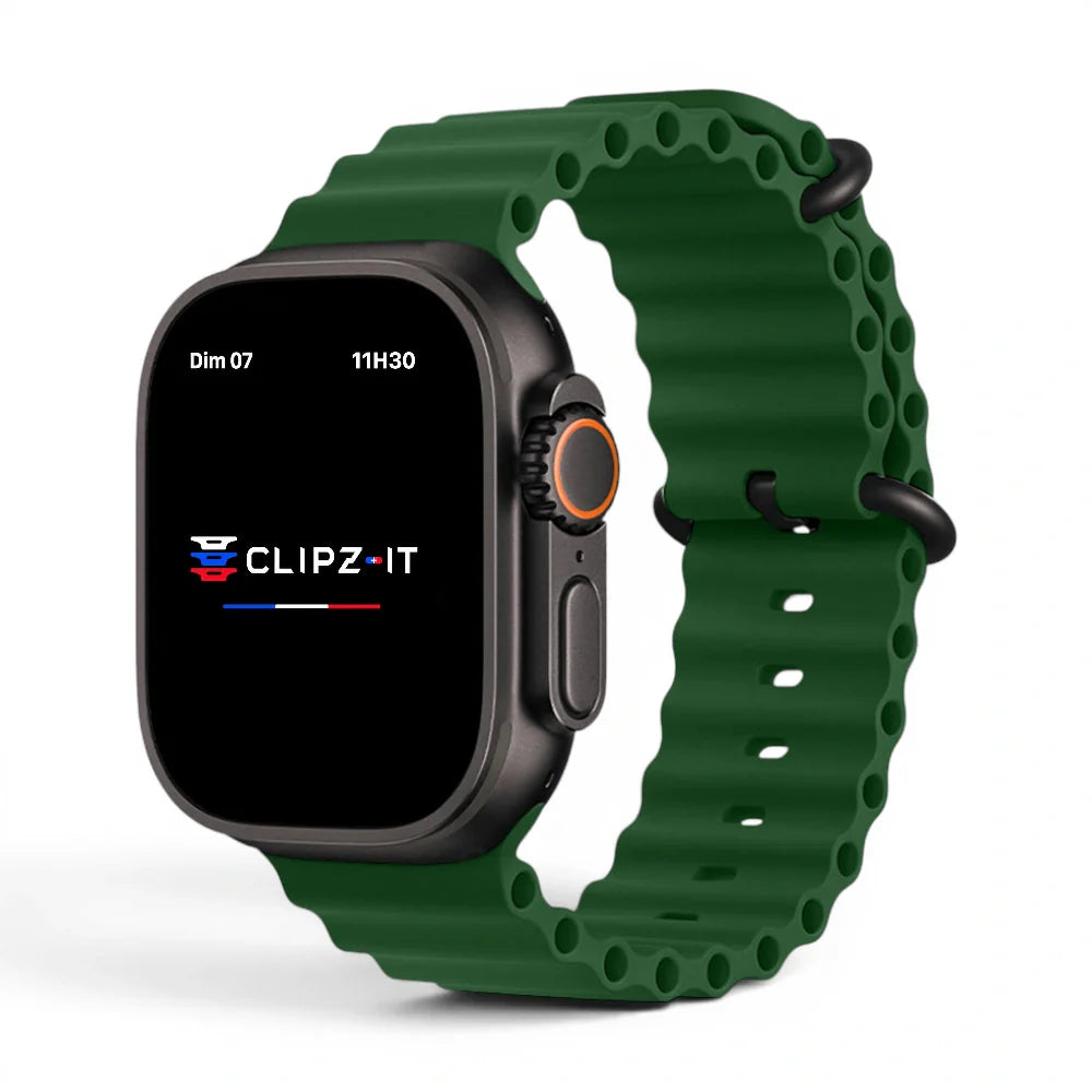 Bracelet Swim silicone couleur Vert sapin pour Apple Watch - Clipz-it