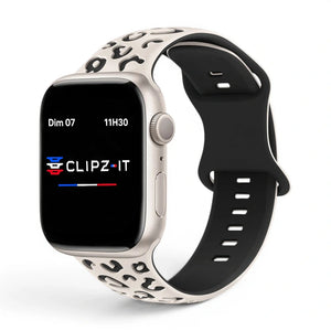 Bracelet Tigre Silicone imprimé couleur Léopard pour Apple Watch - Clipz-it