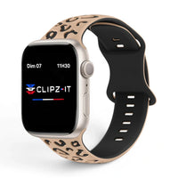 Bracelet Tigre Silicone imprimé vue de face couleur Panthère pour Apple Watch - Clipz-it
