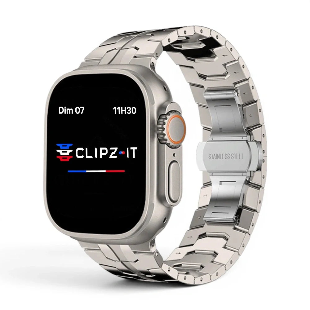 Bracelet Titan Titane couleur Titane pour Apple Watch - Clipz-it