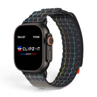 Bracelet Trekker nylon outdoor couleur noir pour Apple Watch - Clipz-it