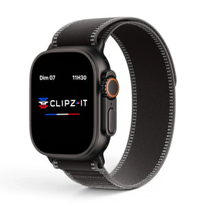 Bracelet Volt Nylon couleur Noir pour Apple Watch - Clipz-it