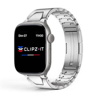 Bracelet Warden acier inoxydable couleur argent pour Apple Watch - Clipz-it