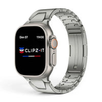 Bracelet Warden acier inoxydable couleur titane pour Apple Watch - Clipz-it