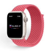 Bracelet Woven nylon tressé couleur Barbie pour Apple Watch - Clipz-it