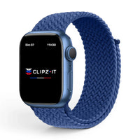 Bracelet Woven nylon tressé couleur Bleu nuit pour Apple Watch - Clipz-it
