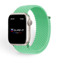 Bracelet Woven nylon tressé couleur Emeraude pour Apple Watch - Clipz-it
