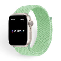 Bracelet Woven nylon tressé couleur Pistache pour Apple Watch - Clipz-it