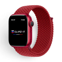 Bracelet Woven nylon tressé couleur Rouge pour Apple Watch - Clipz-it