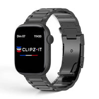 Bracelet Zenith titane maillons couleur noir pour Apple Watch - Clipz-it