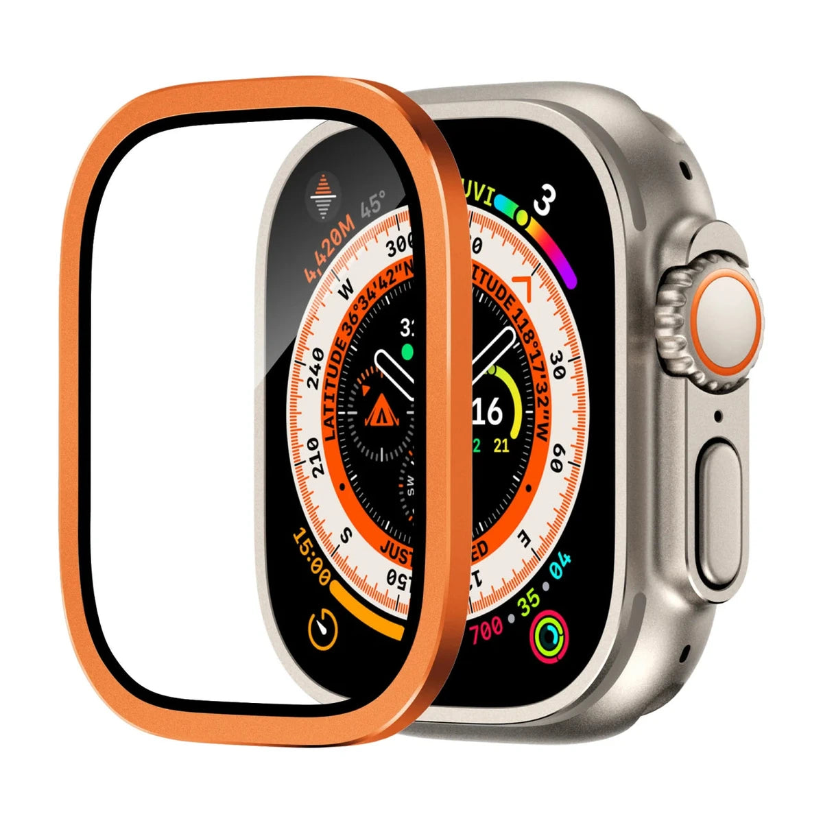 Film Aegis cadre titane orange - Apple Watch Ultra | Clipz-it